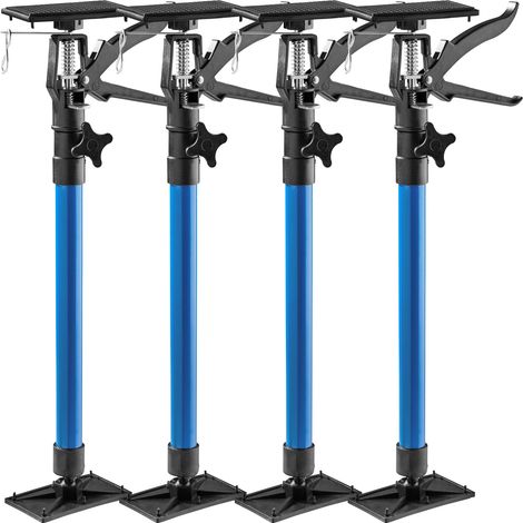Lot de 4 etais soutien à gâchette télescopique en acier bleu (1/5)