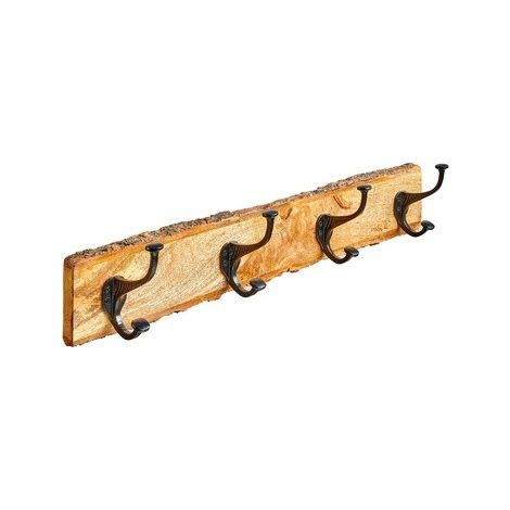 Hettich Garderobenleiste Holz 4-reihig 12 x 61 cm natur/schwarz