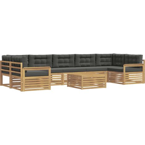 Outdoor Sofa Set 8 pcs White and Anthracite Solid Acacia Wood vidaXL (1/5)