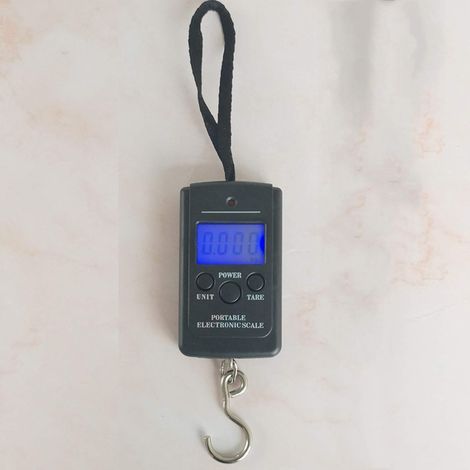 Pèse-personne électronique portable avec écran LCD rétroéclairé, capacité de 40 kg (1/5)