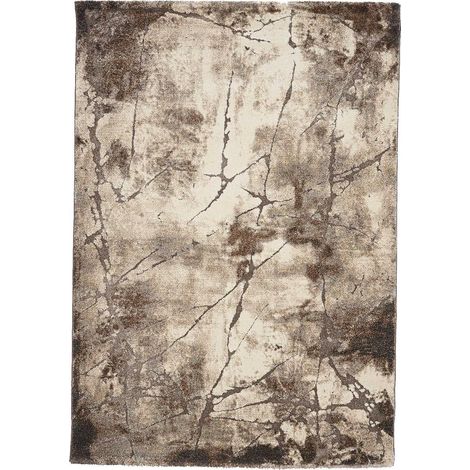 Tapis salon et chambre 200x290 gris rectangle tissé motif abstrait TERSORE