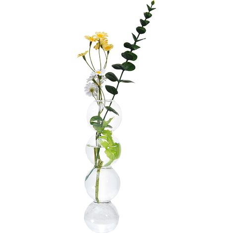 Vase en verre, vase en verre transparent pour bain d'oiseaux, forme originale, pour la décoration de la table de bureau à la maison. (1/5)