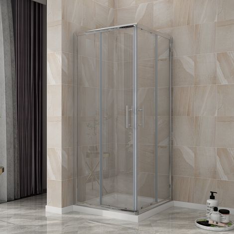 ELEGANT Shower Enclosure Corner Entry Square Sliding Shower Enclosure 760 x 760 mm
