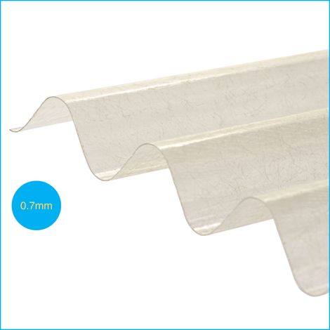 Solstice Corrugated Polyester Sheet Clear 2000mm x 950mm x 0.7mm