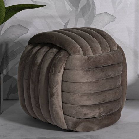 Dmora - Pouf Bozzente, Poltrona multiuso, Scendiletto, Pouf poggiapiedi, 45x45 h45 cm, Grigio (1/5)