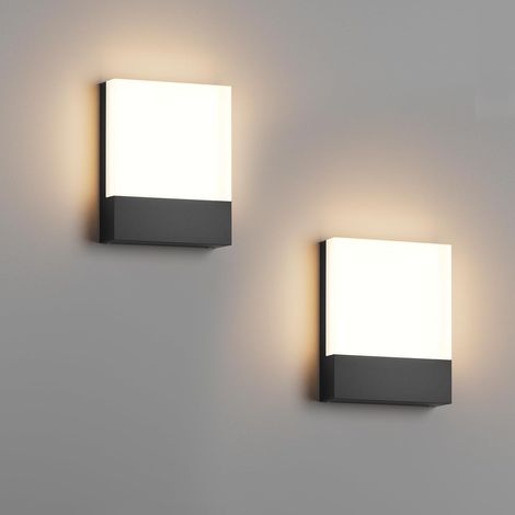 Moderne LED-Außenwandleuchte, 18 W, 3000 K, geeignet für Veranden und Terrassen, kabelgebundene Außenwandleuchte, IP65 wasserdichte quadratische Wandleuchte, geeignet für Garagen, Haustüren und Terras