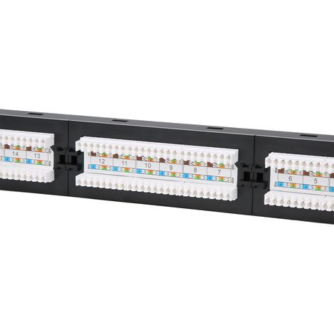 Panneau de brassage RJ45 Cat.6 non blindé à 24 ports de qualité industrielle (UTP). (1/5)
