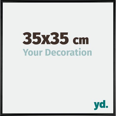 Your Decoration - 35x35 cm - Cadres Photos en Aluminium Avec Verre acrylique - Anti-Reflet - Excellente Qualité - Noir Brillant - Cadre Decoration Murale - Kent.