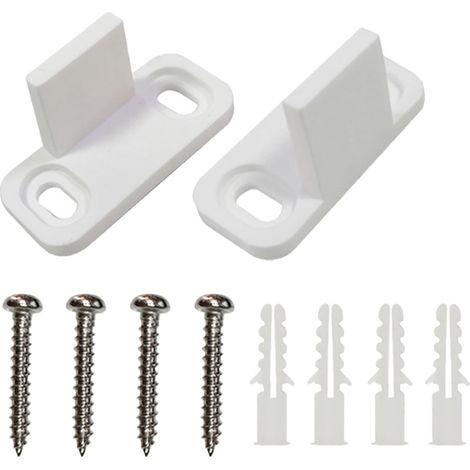 lot de 2 guide de sol pour porte de grange coulissante, blanc (1/5)