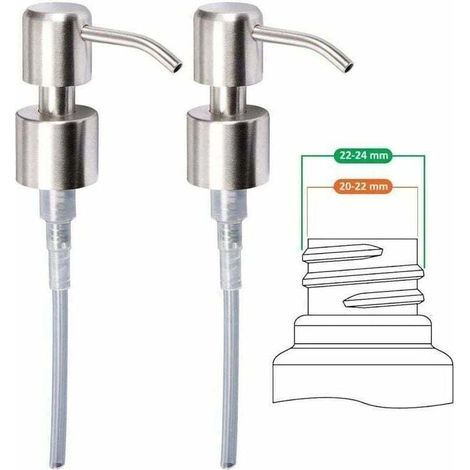 Enowelir Distributeur De Savon Pompe Rechange Inox Brossé 24 Mm Haute Qualité Lot De 2 Pièces (1/4)
