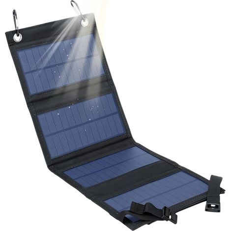 Chargeur solaire portable 20 W, chargeur solaire pliable pour téléphone, étanche IP65, sortie USB 5 V CC, dimensions déplié 480 x 185 mm, compatible (1/5)
