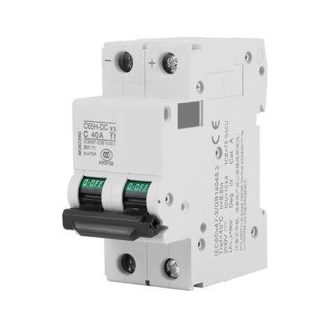 Disjoncteur miniature basse tension CC 2P 250V pour système de panneaux solaires raccordé au réseau (40A) (1/5)