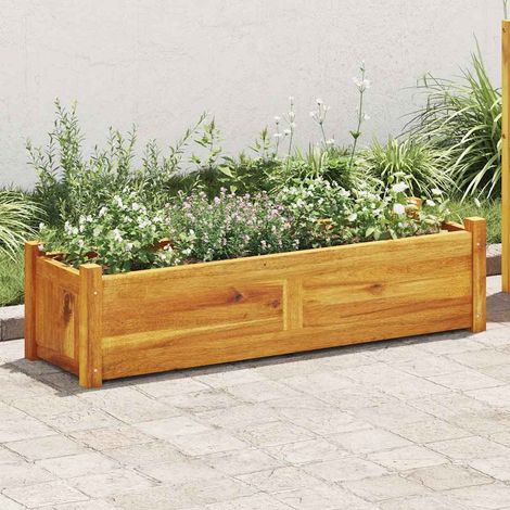 vidaXL Arriate de madera de acacia 100x30x25 cm (1/5)