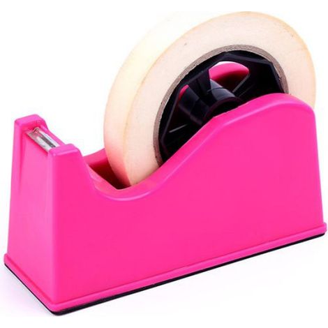Dévidoir de ruban adhésif avec porte-coupe-ruban - Rouge rosé - 1 paquet (1/2)
