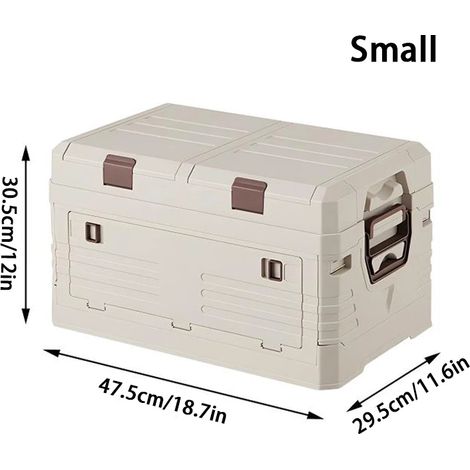 (Double couche - S) Boîte de rangement avec couvercle, boîte de rangement pour coffre de voiture, boîte de rangement pour le camping (1/5)