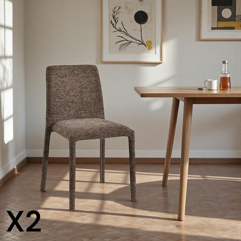 Chaise empilable marron en tissu (lot de 2) ESSEN