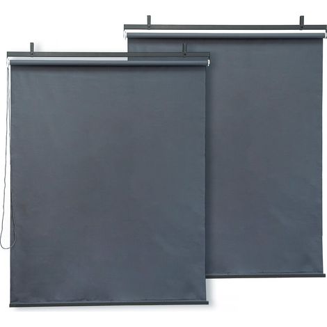 Set di 2 tende a rullo per pergola - 124 x 225 cm - Antracite