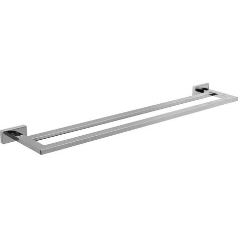 Inda - Porte-serviettes double en chrome poli Lea L.66 cm