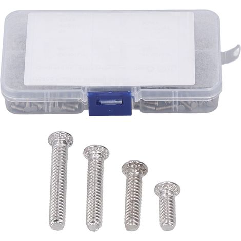 Assortiment de 170 vis à riveter en acier inoxydable à tête plate ronde, 4 types différents (1/5)