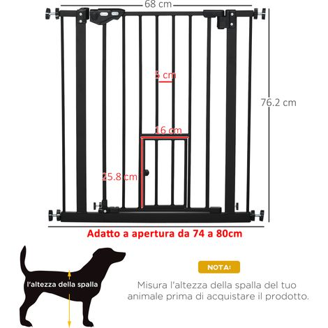 Barrière extensible pour chien avec fixation par pression et fermeture automatique. 68 x 76.2 cm. noire (1/5)
