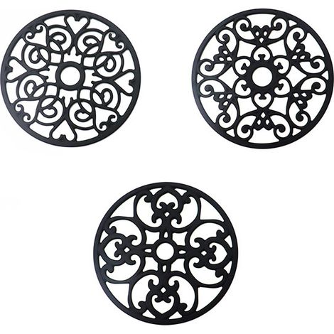 Sous-plat En Silicone - Résistant À La Chaleur Jusqu'à 190 °C - Antidérapant - Pour Plats Chauds, Casseroles, Théières - Lot De 3 (1/5)
