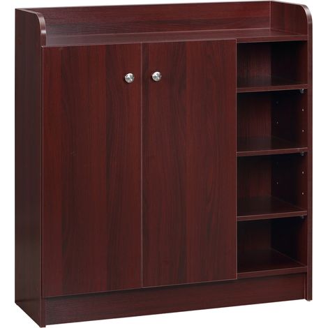 Armadio Scarpiera 12 Paia 4 Ripiani 83x30x90 cm in Legno Caffè (1/5)