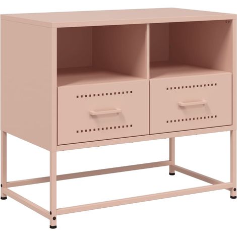 Mobile TV multimediale scaffale per televisione televisore buffet sala da pranzo soggiorno camera da letto rosa 68 x 39 x 60,5 cm acciaio rosa 020028301
