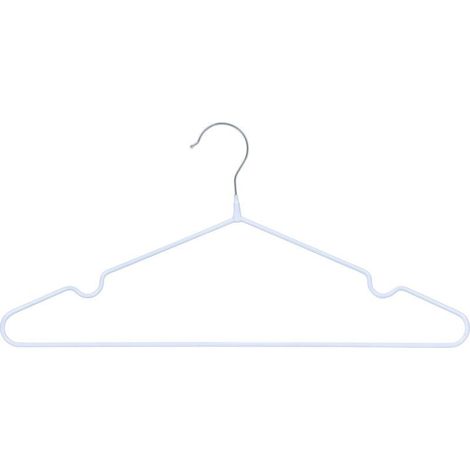 Cintres Sascha blancs 20 antidérapants gain de place métalliques avec crochet rotatif fins pour pantalons et jupes design léger et compact idéal pour l'organisation de votre garde-robe