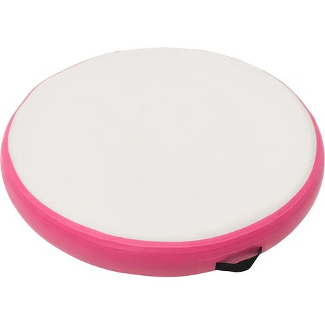 Tapis gonflable de gymnastique avec pompe 100x100x10cm PVC Rose (1/5)