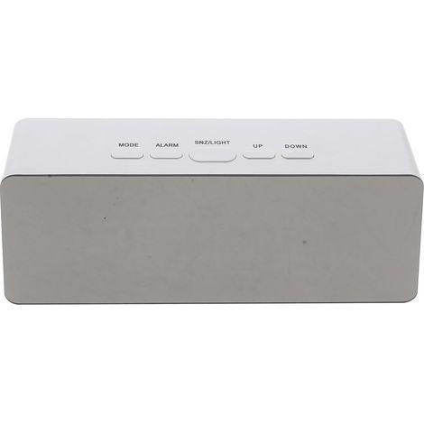 Réveil Miroir Numérique LED Blanc Grand Écran Bleu Horloge de Bureau Compacte sans Pile Décor Moderne pour Chambre à Coucher et Bureau Horloge Miroir Multifonction pour Garçon (1/5)