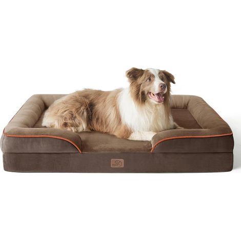 Hundebett orthopädisches Hundesofa L 97 x B 71 x H 17 cm Braun (1/5)