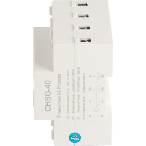 Voltmètre Ampèremètre 3 Phases Rail DIN Protecteur Surtension Surintensité AC 390-500V 40A (1/5)