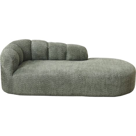 Chaise longue curva de chenilla verde sin reposabrazos 204 x 87 x 66 cm (1/5)