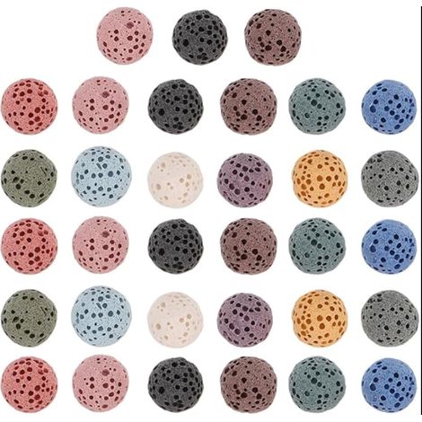 Perles de Diffuseur en Pierre Volcanique: Diffuseurs Huiles Essentielles Pierre Parfum pour Voiture,Bureau Et Chambre, 10 mm (1/5)