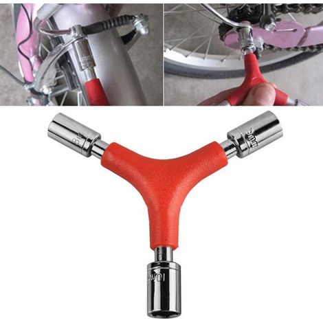 5-teiliges Fahrradspeichenwerkzeug-Set: 8-teiliger Speichenschlüssel mit Öffnung, Speichenschlüssel mit Gummigriff, Reifenheber, Y-förmiger Sechskantschlüssel und Y-förmiger Steckschlüssel (1/5)
