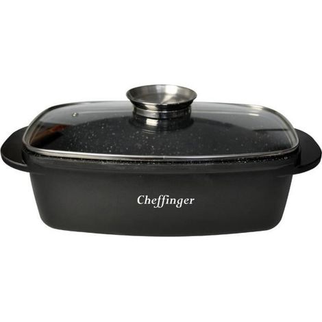 Cocotte - 32cm - Fonte d'aluminium - Revêtement anti-adhésif - Couvercle inclus