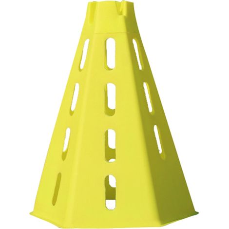 Lot de 10 Cônes d'Entraînement Jaunes pour Football, Sports Extérieurs, Barrières de Circulation Creuses (1/4)