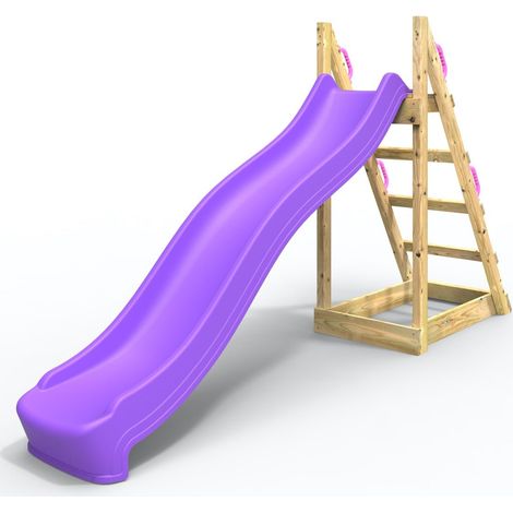 Wooden 8ft Freestanding Garden Slide - Purple