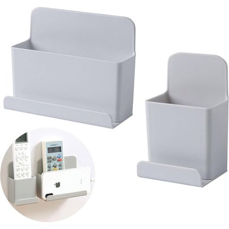 Paquete de 2 cajas de almacenamiento，Con control remoto，Organizador de pared，Para control remoto y teléfono móvil (1/5)