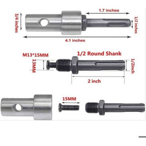 Adaptateur Mandrin - Pour Perceuse Filaire Et Sans Fil - Tige Ronde 10 Mm Vers Filetage 1/2 - Acier - 10 4 Cm (1/4)