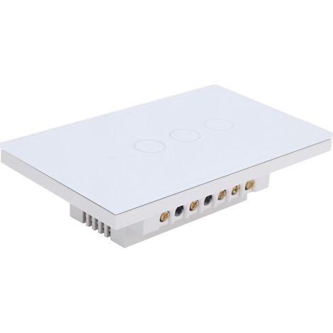 Interrupteur intelligent sans fil WiFi, commande vocale par téléphone via application, télécommande, norme US/AU, 95-240 V CA, S303-3 (1/5)