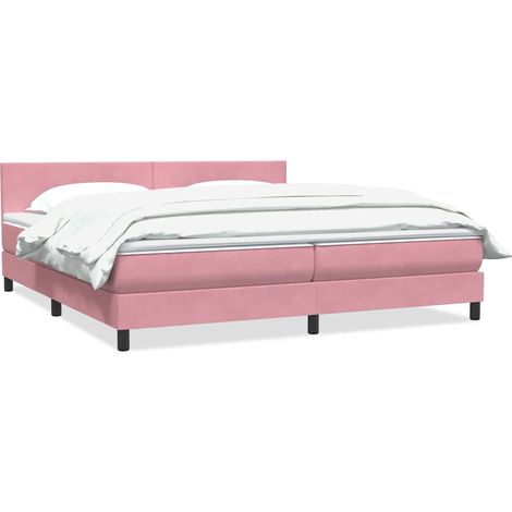Boxspringbett mit Matratze Rosa 180x210 cm Samt