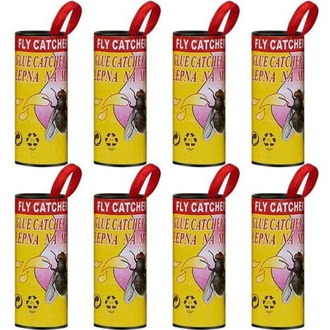 8 paquets de bandes adhésives anti-mouches en papier, à suspendre à l'intérieur et à l'extérieur, piège à mouches des fruits, mouches, p1 (1/2)