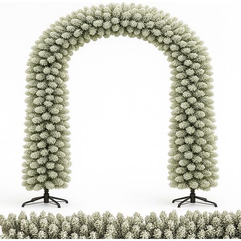 Arco Natalizio Innevato 200x240 cm con 1166 Punte Foltissimo con Base in Metallo