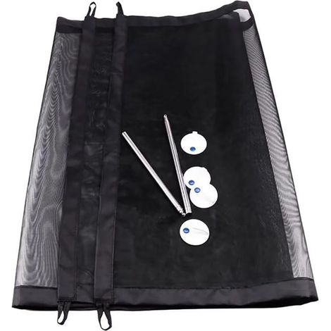 barrière de sécurité pour animaux domestiques et bébés, filet d'isolation pliable en maille, pour chien, porte, couloir, extérieur, noir, 110 x 72 cm (1/5)