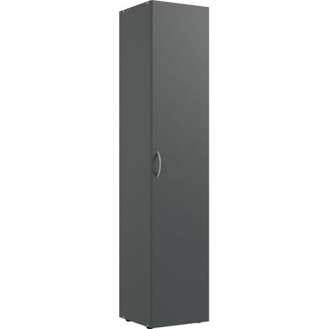 Armoire, meuble de rangement avec 1 porte coloris Graphite - longueur 30 x hauteur 185 x profondeur 54 cm