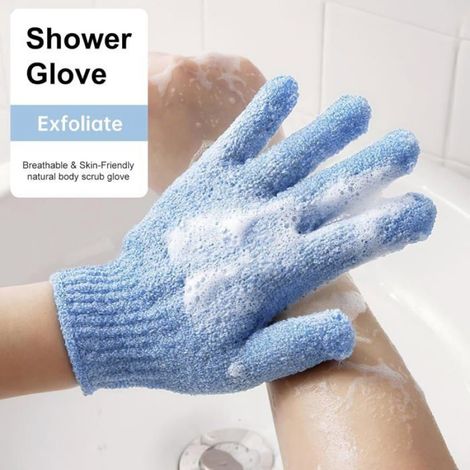 Gant Exfoliant - En Fibres De Bambou - Pour Bain Et Corps - Élimine Les Peaux Mortes Et Poils Incarnés - Lot De 12 Pièces (1/5)