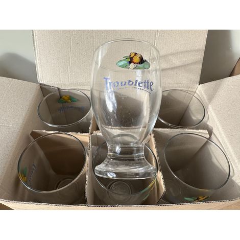 Lot de 6 verres à bière Troublette - 25 cl - Neufs - Motif escargot