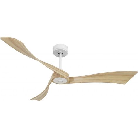 Twist, Ventilateur déstratificateur d'air, pales bois clair 166 Cm Moteur blanc, sans lumière