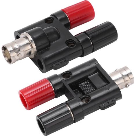 2pcs Connecteur BNC Femelle vers Double Banane 4mm Poste de Liaison Diviseur RF Coaxial Adaptateur